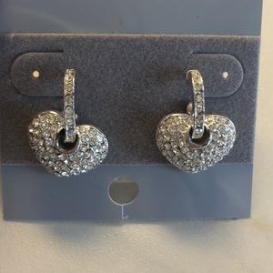 Heart Shaped Rhinestone Earrings